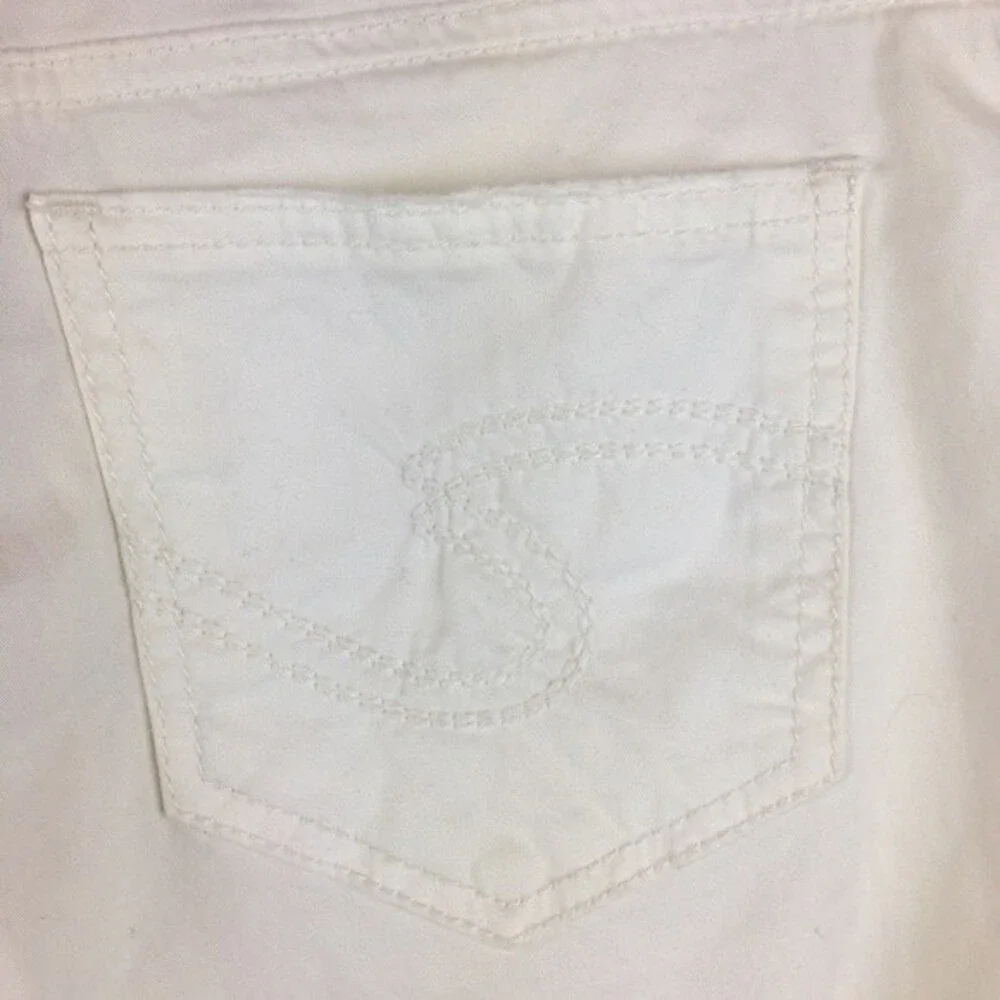 Silver Jeans White Suki Capri Cotton Pants 27 - Picture 5 of 9